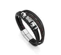 PiercingJak Bracciale vichingo punk in pelle, bracciale gotico in pelle con nodo celtico perline amuleto nordico talismano scandinavo celtico pagano gioielli