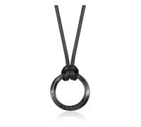 PiercingJak Collana con anello Mobius inciso, numeri romani, codice con ciondolo a fascia di Mobius cerchio geometrico Infinity gioielli matematico regalo per uomo donna, Taglia unica, Acciaio