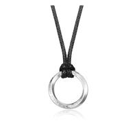 PiercingJak Collana con anello Mobius inciso, numeri romani, codice con ciondolo a fascia di Mobius cerchio geometrico Infinity gioielli matematico regalo per uomo donna, Taglia unica, Acciaio