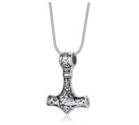 PiercingJak Collana con urna vichinga a forma di martello di Thor, per ceneri celtica, nordica, vichinga, cremazione, gioiello da uomo, stile norreno, vichingo Mjolnir Thor, collana con urna