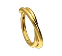 PIERCINGLINE Anello segmentato in titanio | 2 anelli incrociati | Piercing per orecchio trago Helix Conch Daith | colori e dimensioni a scelta, 10 mm, titanio (grado 23)