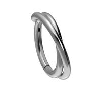 PIERCINGLINE Anello segmentato in titanio | 2 anelli incrociati | Piercing per orecchio trago Helix Conch Daith | colori e dimensioni a scelta, 10 mm, titanio (grado 23)