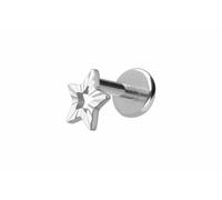 PIERCINGLINE Labret in titanio con filettatura interna + inserto in argento 925 a forma di stella, colore oro, argento, Stablänge: 5mm | Stabstärke: 1mm, titanio, argento, Senza gemme
