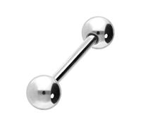 PIERCINGLINE Piercing in oro 750, 18 carati, 2 sfere | Piercing a barretta intimo orecchio | dimensioni e colori a scelta e Lunghezza barretta: 16 mm., colore: Oro bianco, cod. RGX400-RGW-16