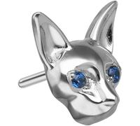 PIERCINGLINE Piercing Push Fit PIN in titanio con perno push pin a forma di gatto, colore nero, oro