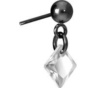 PIERCINGLINE Piercing Push Fit PIN inserti in titanio con perno a pressione quadrato di cristallo, colore oro rosa, nero, oro, argento