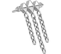 PIERCINGLINE Piercing Push Fit PIN inserti in titanio con perno push pin 3 rombi + catena, colore oro e argento