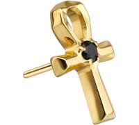 PIERCINGLINE Piercing Push Fit PIN inserti in titanio con perno push pin ANKH, colore oro, argento