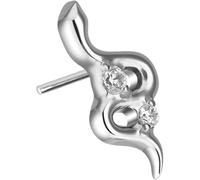PIERCINGLINE Piercing Push Fit PIN inserti in titanio con perno push pin serpente, colore oro e argento