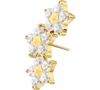 PIERCINGLINE Piercing Push Fit Pin, inserti in titanio con spinta a 3 fiori di cristallo - oro rosa, nero, oro, argento
