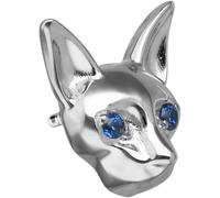 PIERCINGLINE Piercing universale in titanio con attacco a vite con filettatura esterna a forma di gatto, colore oro e argento, nicht zutreffend, Titanio, Cristallo
