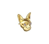PIERCINGLINE Piercing universale in titanio con attacco a vite con filettatura esterna a forma di gatto, colore oro e argento, nicht zutreffend, Titanio, Cristallo