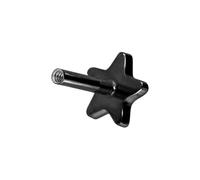 PIERCINGLINE Titan Labret con filettatura interna senza sfera stella - oro rosa, nero, oro, argento, Stablänge: 9mm | Stabstärke: 1,2mm, Titanio, Senza gemme