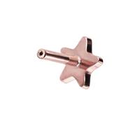 PIERCINGLINE Titan Labret con push fit senza sfera stella - oro rosa, nero, oro, argento, Stablänge: 10mm | Stabstärke: 1mm, Titanio, Senza gemme