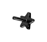 PIERCINGLINE Titan Labret con push fit senza sfera stella - oro rosa, nero, oro, argento, Stablänge: 9mm | Stabstärke: 1mm, Titanio, Senza gemme