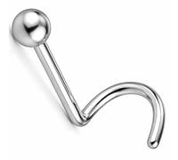 PIERCINGO Titanio G23 - Piercing per naso a sfera, 2 mm, rotondo, in argento, anti-allergico, 0,8 mm