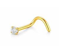 PIERCINGO Titanio G23 - Piercing per naso in titanio con zirconi incastonati con strass, colore: Bianco trasparente