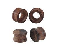 Piercingpops 2 paia di dilatatori per orecchie, in legno naturale, colore marrone, dilatatori per lobo, gioielli per il corpo, Legno, Legno