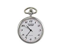 Pierre Bonnet Orologio da Tasca 2242A al Quarzo - Senza Coperchio, Cassa 41 mm in Metallo IPG/IPS, Quadrante Bianco con Catena Inclusa, Design Classico Vintage Senza Coperchio (ARGENTO)
