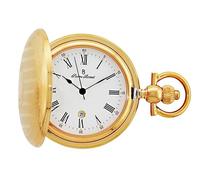 Pierre Bonnet Orologio da Tasca Uomo Oro con Numeri Romani - Coperchio Savonette a Scatto - Finitura IPS - Movimento al Quarzo - Catena Inclusa - Stile Vintage Classico - con Shopper Regalo