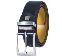 Pierre Cardin Cintura da uomo in pelle bovina, 35 mm di larghezza e 3,8 mm di spessore, cintura accorciabile, cintura in pelle, cintura classica con passante in metallo, colore nero, Nero , 120 cm