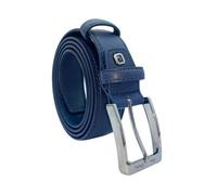 Pierre Cardin Cintura Uomo, Vera Pelle, Confezione Regalo, Dimensioni Regolabili (BLU)