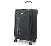 Pierre Cardin Cion CL610M - Valigia con lati morbidi e ruote resistenti testate contro lo stress, con maniglia telescopica e cinghie di imballaggio, Nero e grigio., M, M: 69 cm