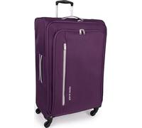 Pierre Cardin Cion CL610M - Valigia con lati morbidi e ruote resistenti testate contro lo stress, con maniglia telescopica e cinghie di imballaggio, Viola & Grigio Chiaro, L, Bagagli morbidi