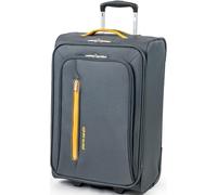 Pierre Cardin Cion CL610M - Valigia con lati morbidi e ruote resistenti testate contro lo stress, con maniglia telescopica e cinghie di imballaggio, Grigio e arancione, S, Piccolo: 56 x 39 x 25 cm