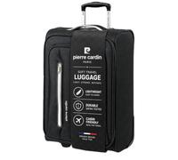Pierre Cardin Cion CL610M Valigia morbida con ruote resistenti testate contro lo stress | Valigia telescopica con maniglie di trazione con cinghie di imballaggio, nero/grigio, Carry On, borsa a mano