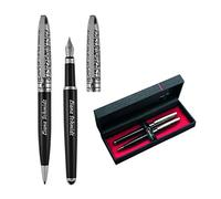 Pierre Cardin® JACQUES Set di penna a sfera e penna stilografica con incisione, penne di alta qualità, astuccio elegante, regalo personalizzato, nome, inciso, anniversario, compleanno