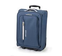 Pierre Cardin KLM Flybe Emirates - Valigia morbida con ruote da 45 x 40 x 20 cm, omologata per cabina inferiore a 55 x 40 x 20 cm, leggera 1,8 kg, 48 cm, 30 l (bagaglio a mano, blu navy e grigio)