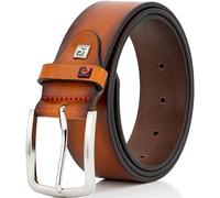 Pierre Cardin leather belt men, jeans belt men 40 mm wide, belt men full cowhide leather cognac, Farbe/Color:marrone, Size US/EU:Bundweite 85 cm Gesamtlänge 100 cm W 33.5 M