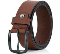 Pierre Cardin leather belt men's belt genuine leather belt premium quality from Germany, Farbe/Color:marrone, Size US/EU:Bundweite 120 cm Gesamtlänge 135 cm W 47.5 XXL