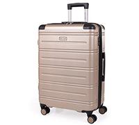 Pierre Cardin Lyon CL889 - Valigia rigida in ABS con 8 ruote girevoli, maniglia telescopica, Champagne, M, Valigia