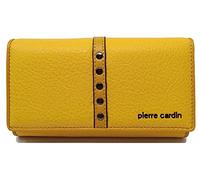 PIERRE CARDIN Portafoglio donna,bello,grande,spazioso,pelle,regalo,portafoglio con portamonete,Porta banconote,portafoglio ragazza (GIALLO)