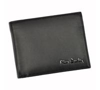 Pierre Cardin Portafoglio uomo Nero in pelle con portamonete e patta