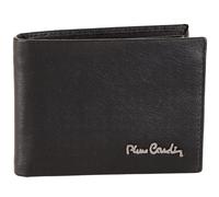 Pierre Cardin Portafoglio uomo nero in pelle con portamonete e patta mini 10,5x8,5x2