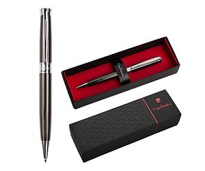 Pierre Cardin® ROI Penna a sfera con incisione, astuccio di alta qualità, mina blu, elegante regalo personalizzato, nome, inciso, anniversario, compleanno (Gunmetal)