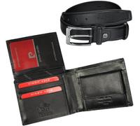 Pierre Cardin Set Regalo per Uomo - Portafoglio e Cintura - Elegante 100% Pelle Naturale - Minimalista - Elegante - Stiloso - Regalo di Natale, ZG-71