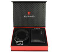 Pierre Cardin Set regalo da uomo con portafoglio e cintura, elegante, realizzato in 100% pelle naturale, minimalista, elegante, per Natale, anniversario, compleanno, in una scatola con cintura, 135