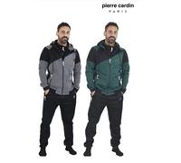 PIERRE CARDIN TUTA UOMO FELPATA FULL ZIP DOPPIO PETTO COLLO E CAPPUCCIO