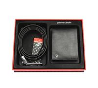 Pierre Cardin ZG-EX-06 - Cofanetto da uomo - Portamonete da uomo - Cintura da uomo - Portafoglio 12 x 8 x 2 cm - Nero, Nero , Ceinture 115 cm, Classico