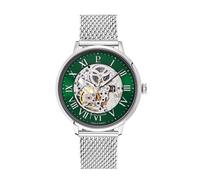 Orologio da uomo Automatic Argento Quadrante Verde Cinturino Acciaio Milanese Argento 20 MM