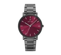 Pierre Lannier Essential Grey Orologio da uomo Bordeaux Dial Grey Steel Band 20 mm