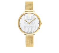 Pierre Lannier Cuore BATTANT Dorato Ladies Watch White Dial Gold Milanese Steel Bracciale 12 MM, bianco, one size