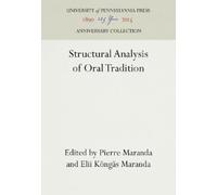 Pierre Maranda Structural Analysis of Oral Tradition (Copertina rigida)
