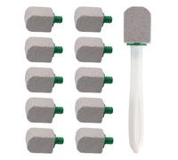 Pierre Ponce per WC, Set di 10 teste di pietra pomice con 1 manico, spazzola di pulizia per WC, vasche, lavabi, piastrelle e macchie di ruggine