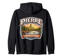 Pierre South Dakota Souvenir Città Stato Capitale Vintage Felpa con Cappuccio