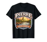 Pierre South Dakota Souvenir Città Stato Capitale Vintage Maglietta